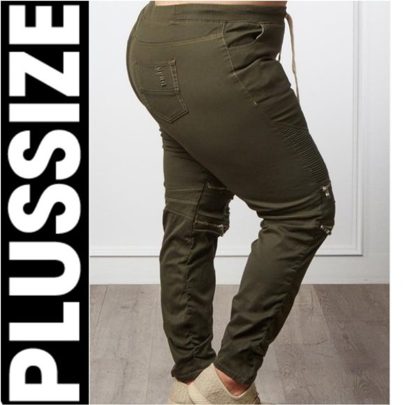 Pants CURVE PLUS SIZE CURVY ARMY GREEN PAN… - Picture 2 of 4
